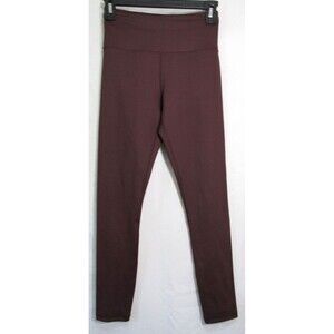 Zyia Burgundy Red Dot Pattern Mid Rise 25" Leggings Size 2 EUC